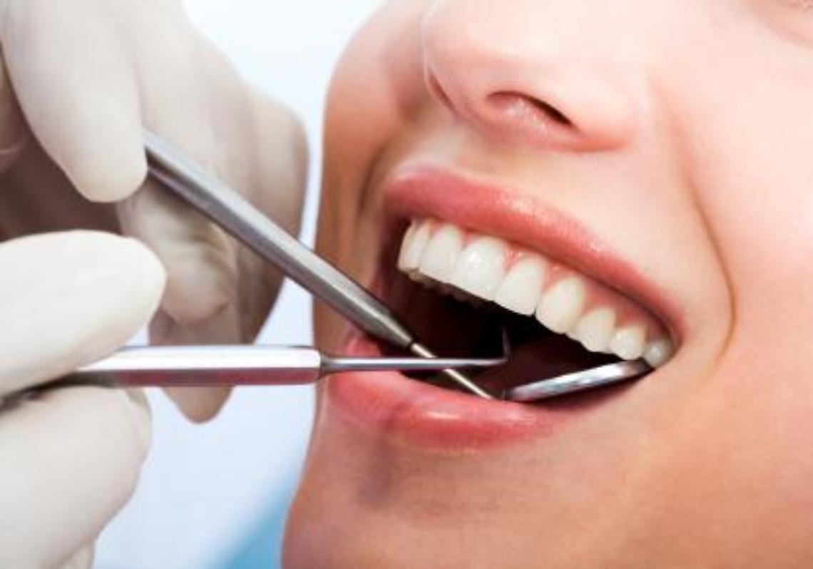 Examining mouth