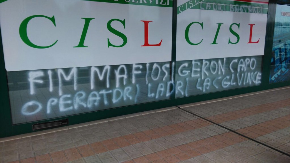 atto vandalico cisl