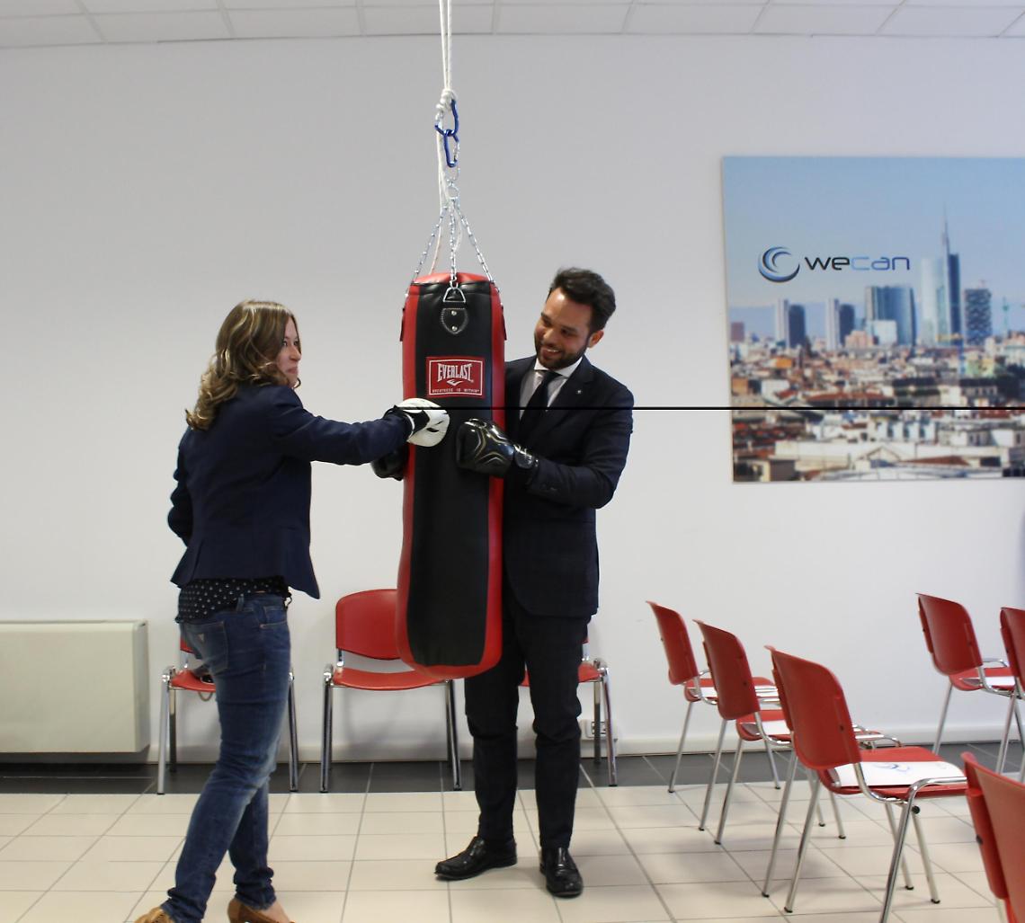 Sinigaglia e Bregolato con il sacco da box