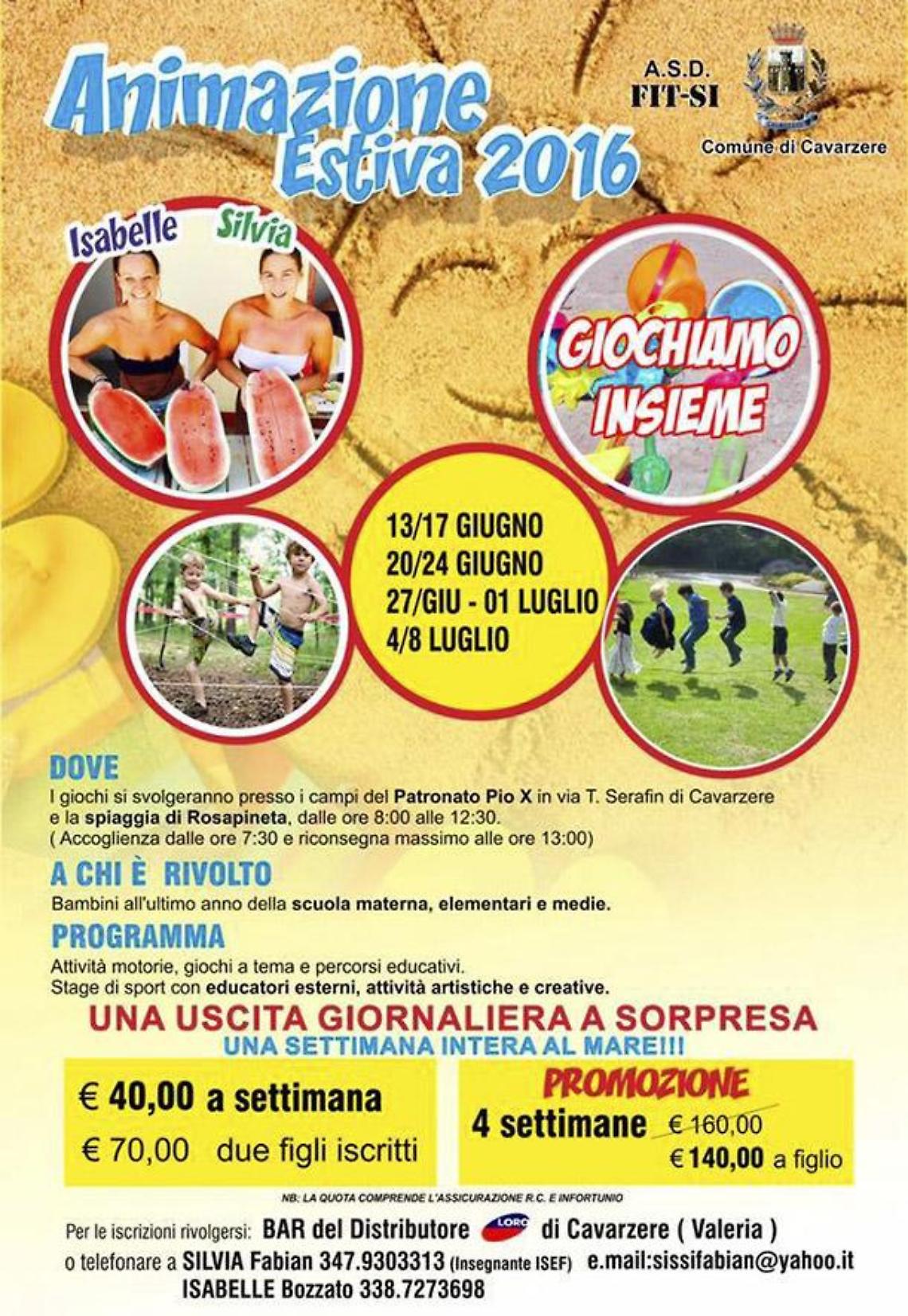 animazione estiva cavarzere 2016