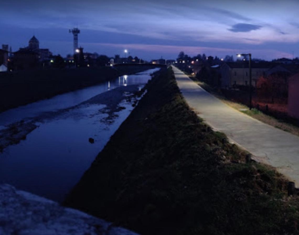 la ciclopedonale sul guà dal ponte delle oche a Lonigo