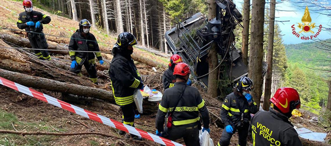 vigili del fuoco mottarone funivia