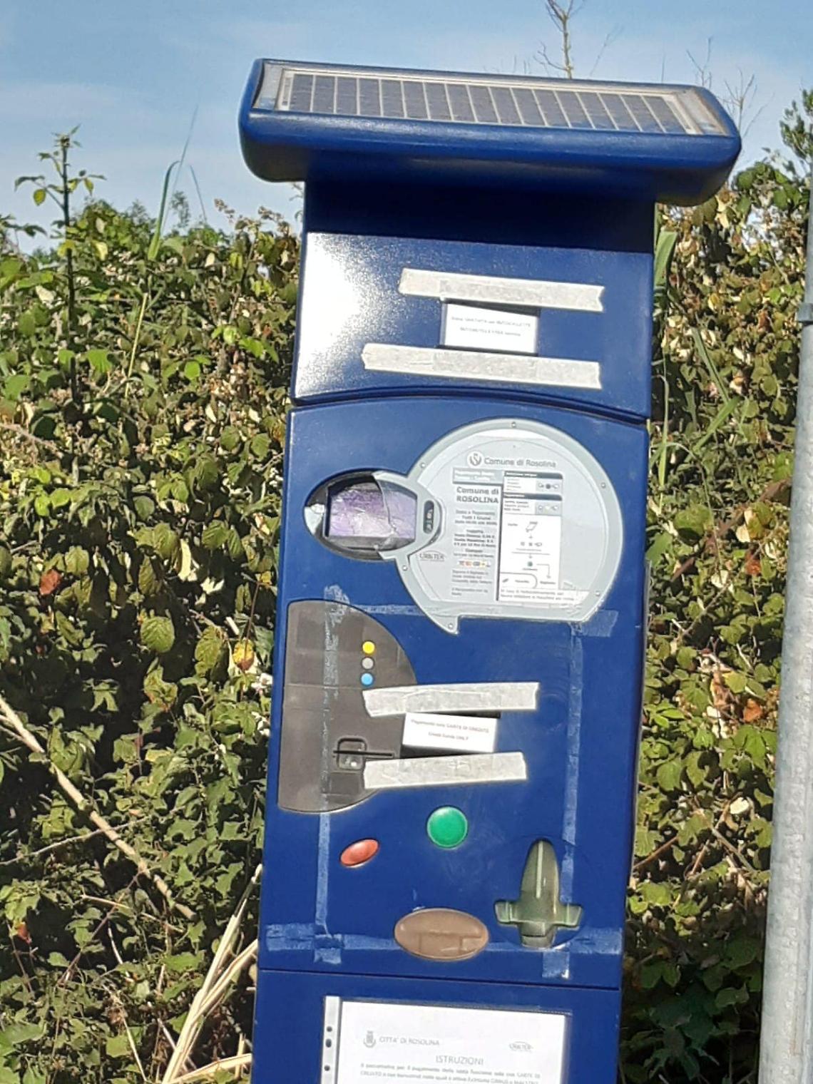 rosolina vandali parchimetro