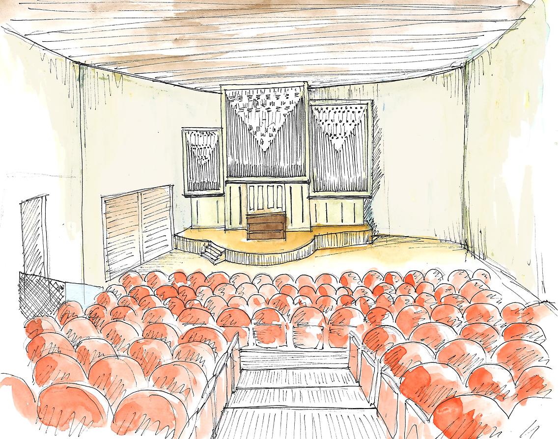 Canneti progetto della sala