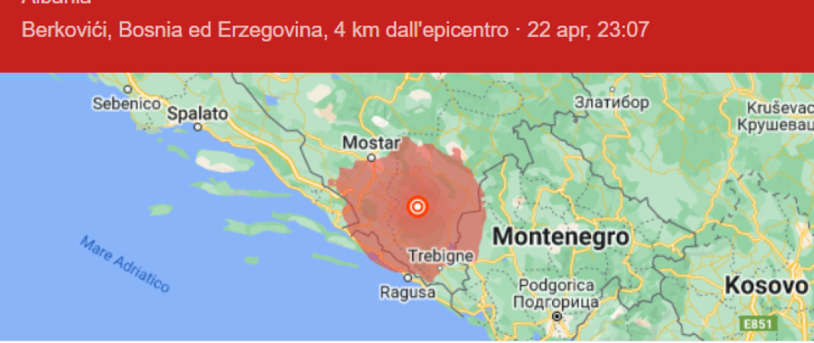 terremoto bosnia 22 aprile