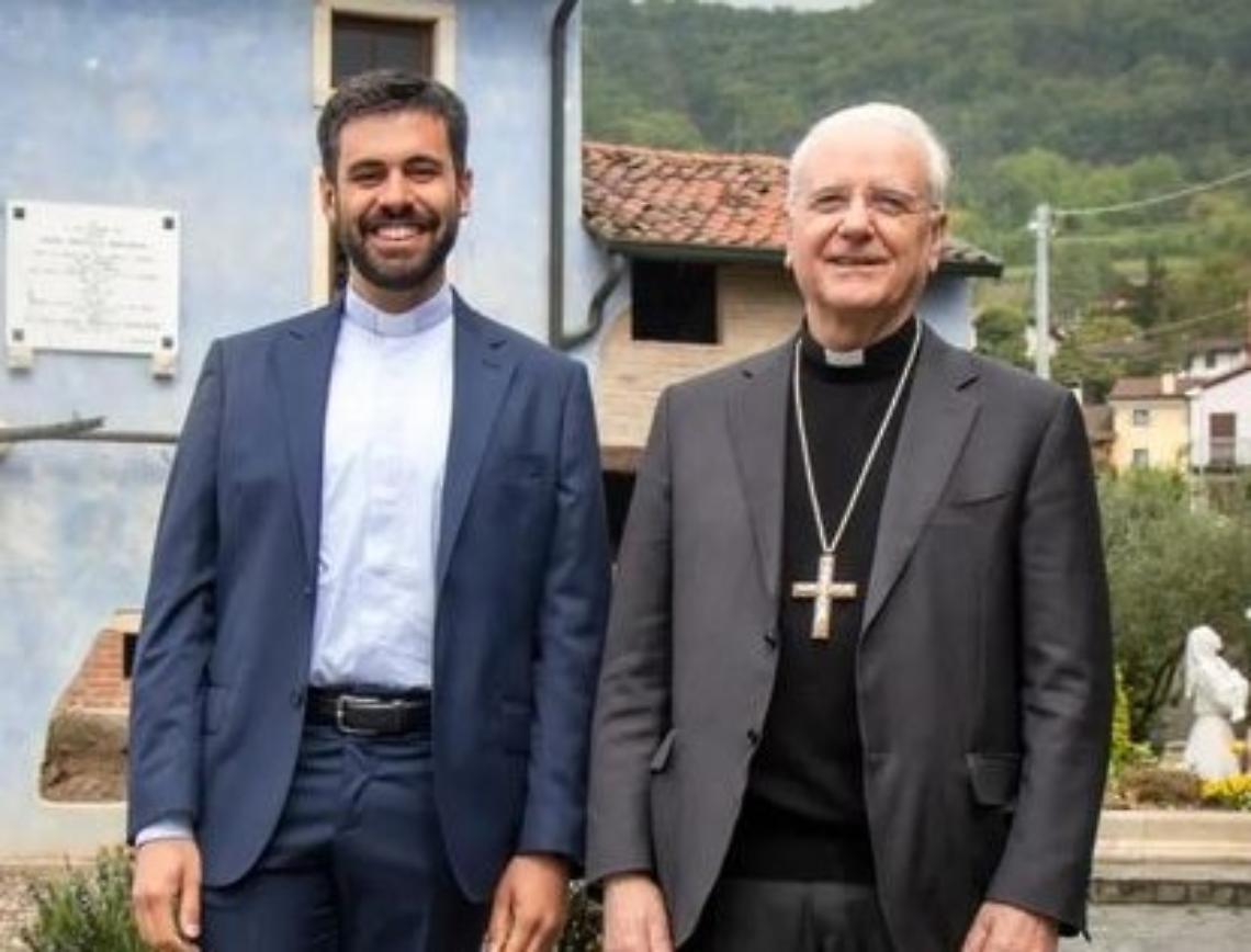 Nicolo Rodighiero e il vescovo Pizziol