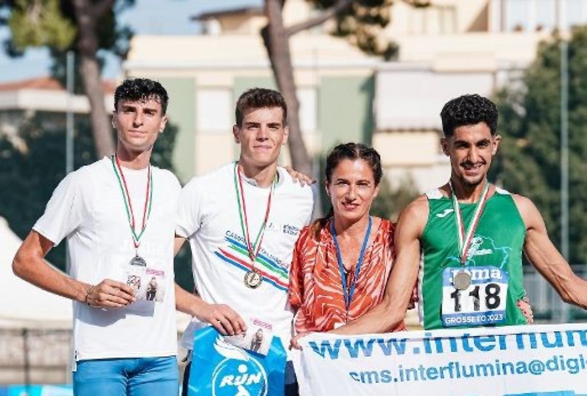 Lazzaro podio Grosseto (foto Grana-Fidal)