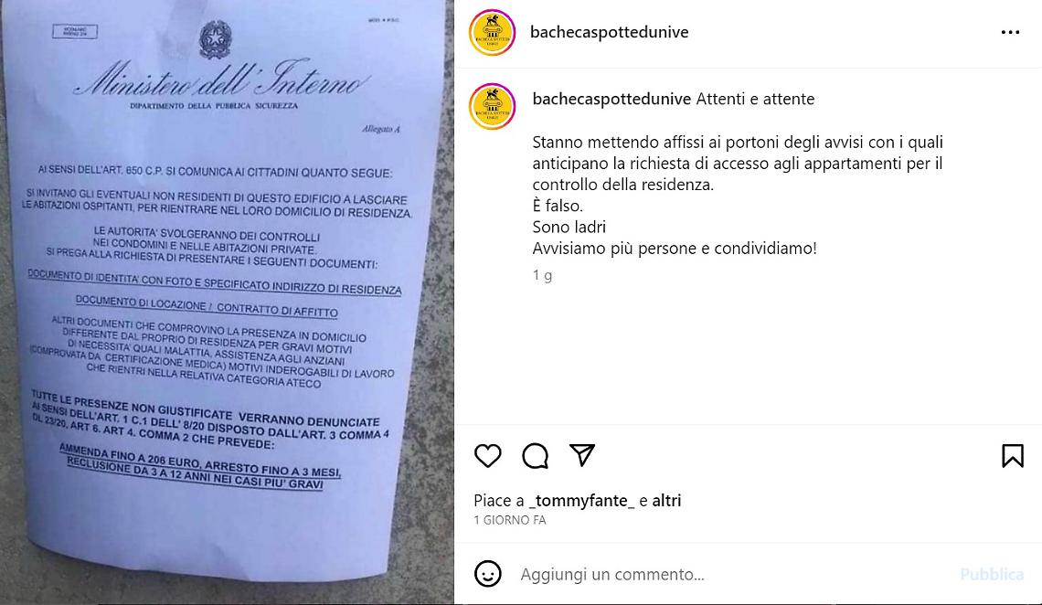bacheca spotted unive