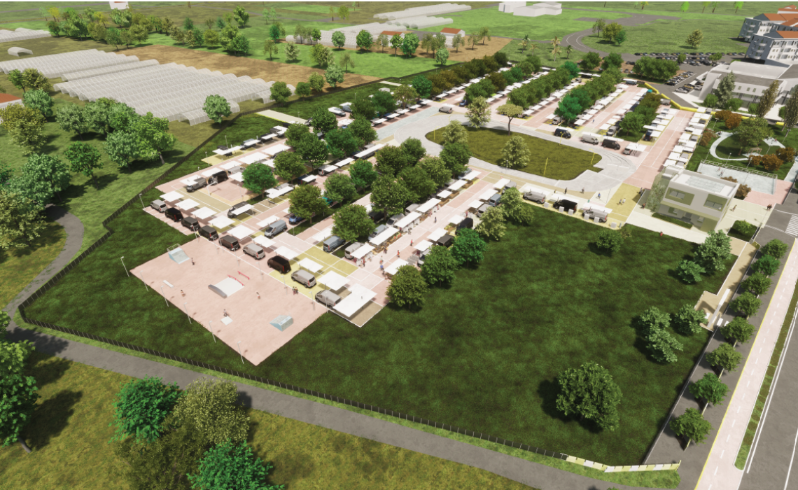 Render rigenerazione area mercato_Cavallino