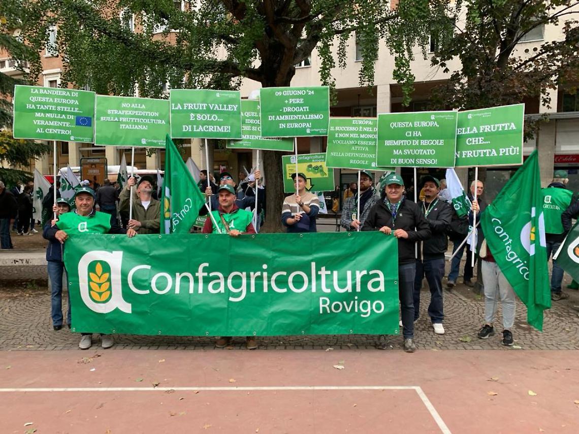 Lo striscione di Confagricoltura Rovigo