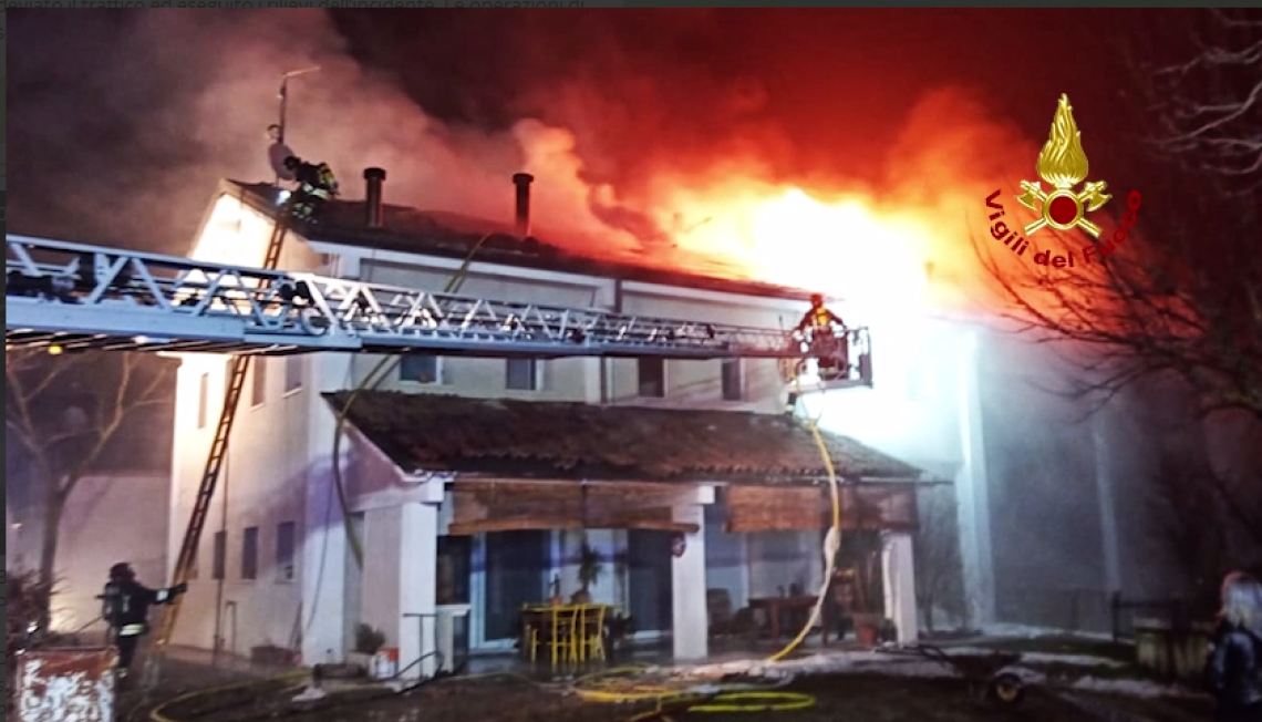 Bressanvido incendio tetto