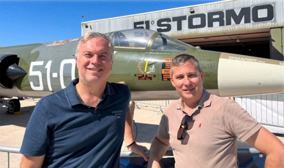 Dino Vecchiato e Giampietro Zanon al 51esimo stormo di istrana per il centenario