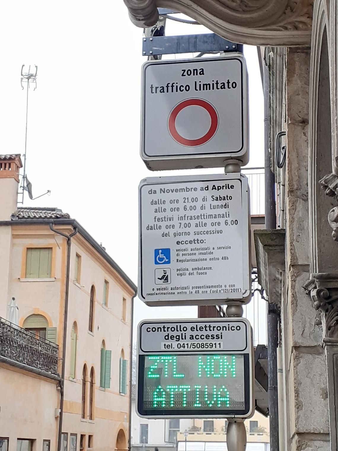 2024 02 09 nuovi orari ZTL centro storico di Mirano