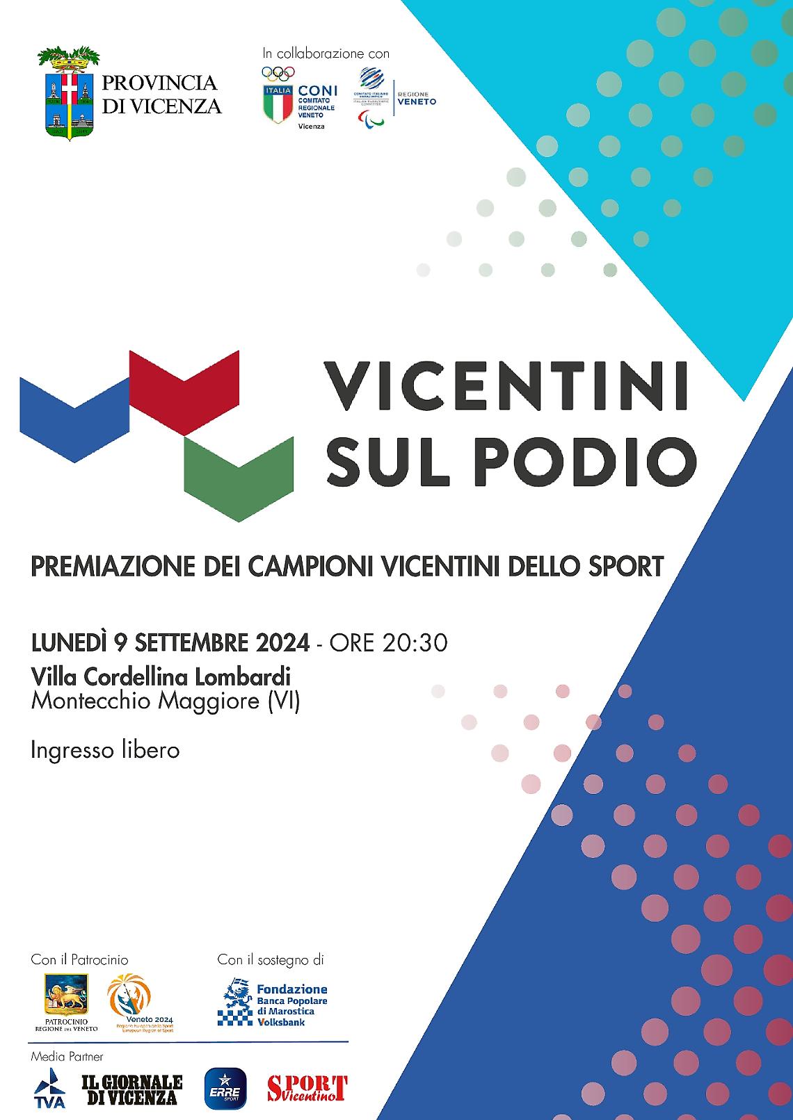 "Vicentini sul Podio": a Villa Cordellina celebrati i campioni dello sport