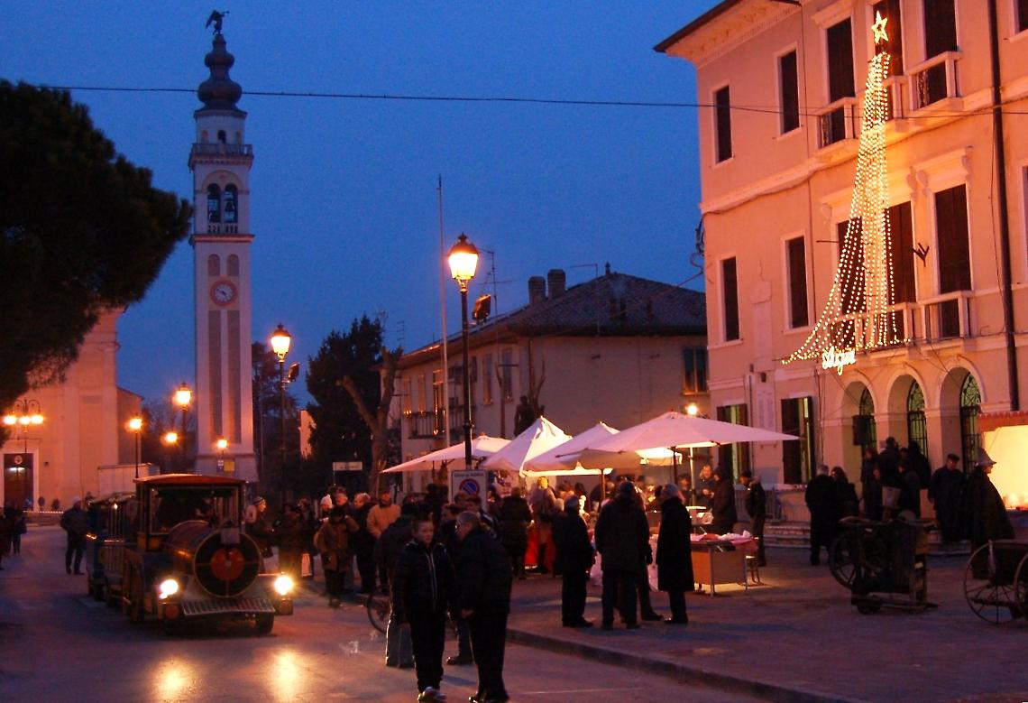 Bottrighe, il centro storico addobbato a festa