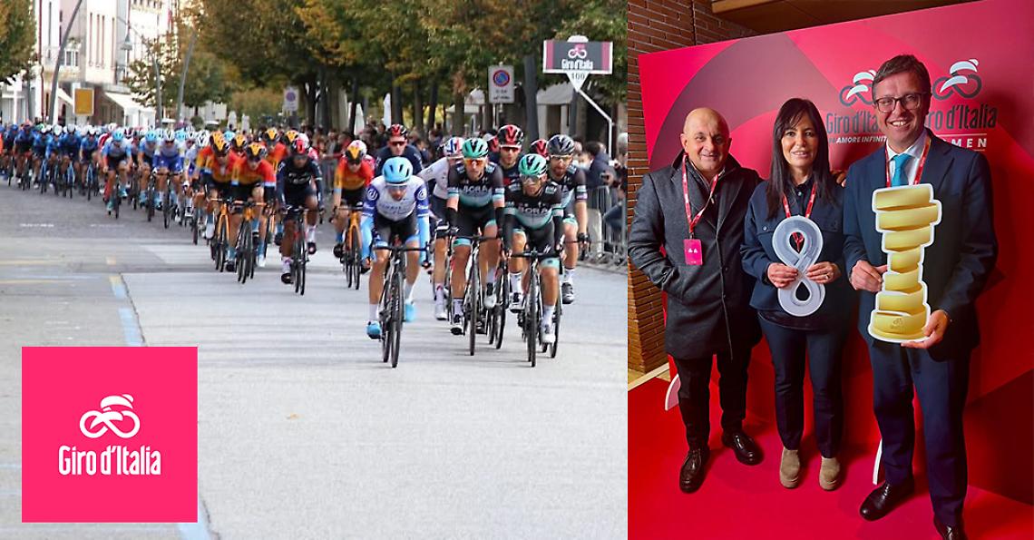 Valeria Cittadin, sindaco di Rovigo, e Andrea Bimbatti, vicesindaco e assessore allo sport, alla presentazione del Giro d'Italia