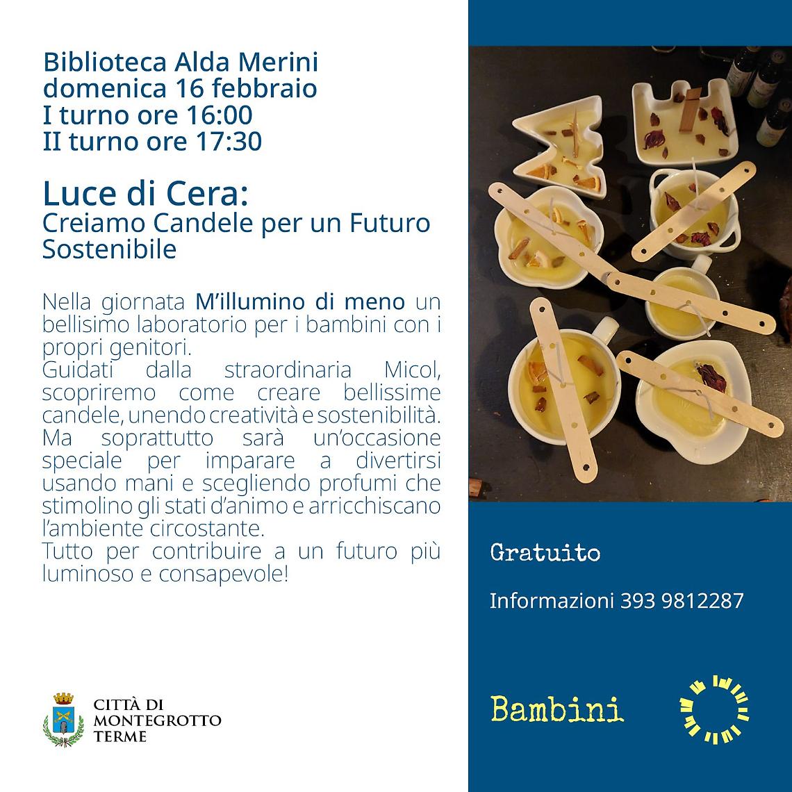 Laboratorio creativo di candele per bambini alla Biblioteca Alda Merini
