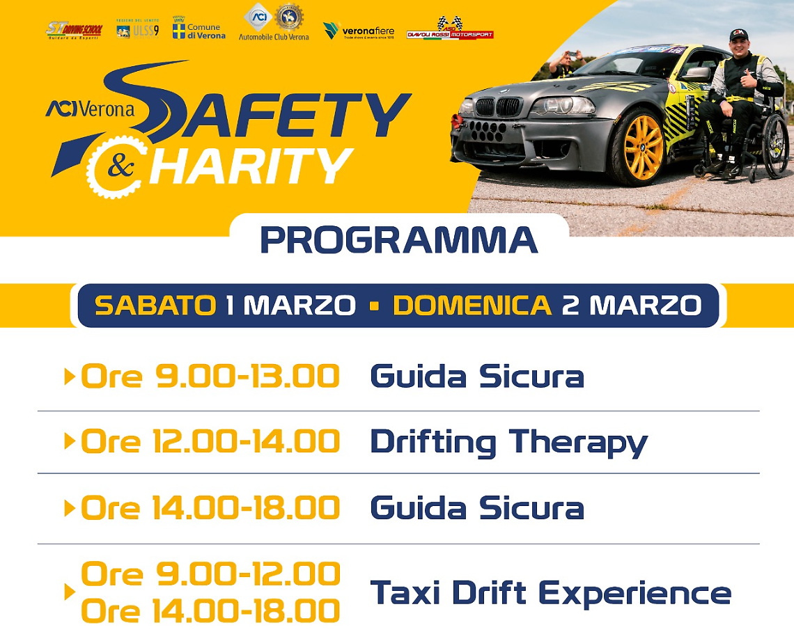 Un weekend di sicurezza e solidarietà: ACI Verona promuove “Safety&Charity”
