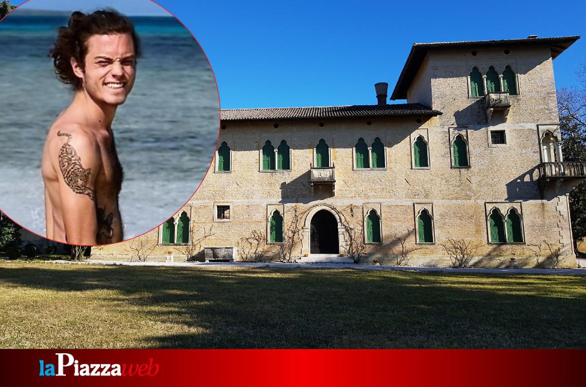 Alex Marangon, sullo sfondo l'abbazia di Vidor, luogo del decesso