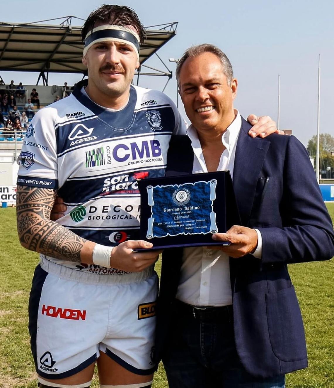 L'ultimo ballo della bandiera del Mogliano Rugby Giordano Baldino 