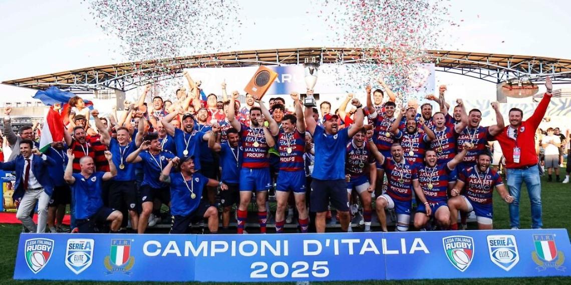 La festa scudetto del Rovigo Rugby