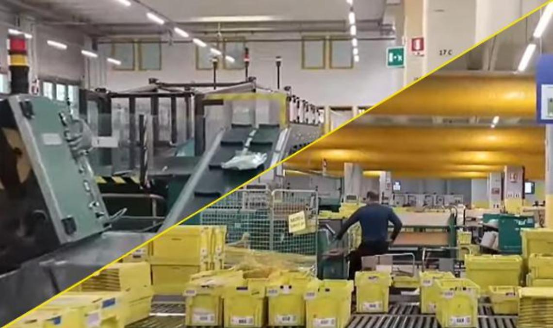 Il centro di smistamento Poste Italiane di Padova