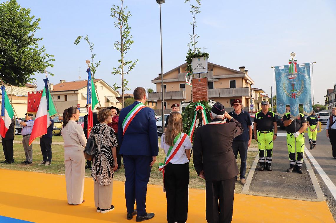 San Giorgio delle Pertiche. Inaugurata la nuova piazza intitolata ai Martiri di Ouradour-sur-Glane
