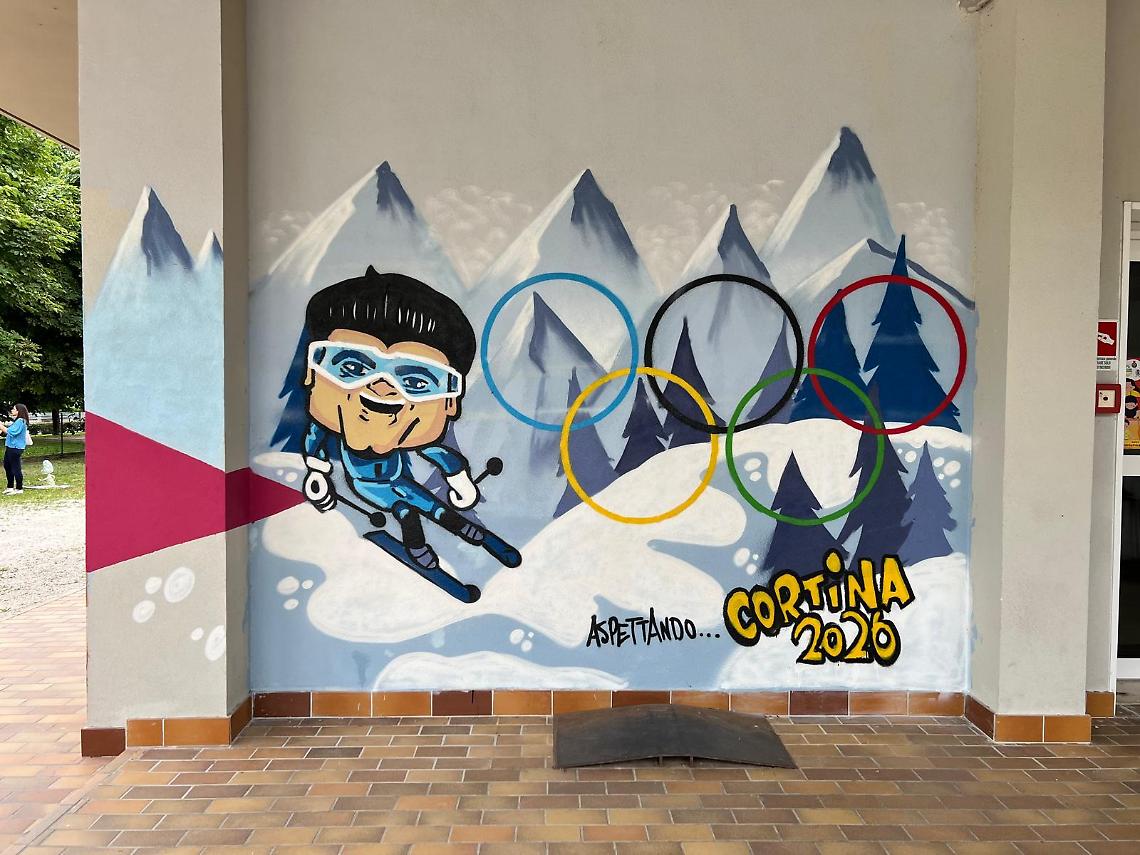 Un murale per sognare in grande: a Santa Lucia di Piave l’arte racconta le Olimpiadi 2026