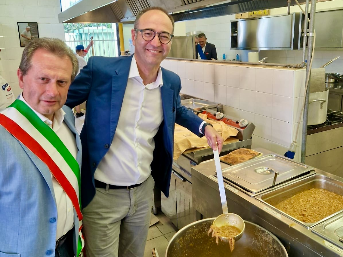 L'assessore Caner e il sindaco di Villorba, Francesco Soligo