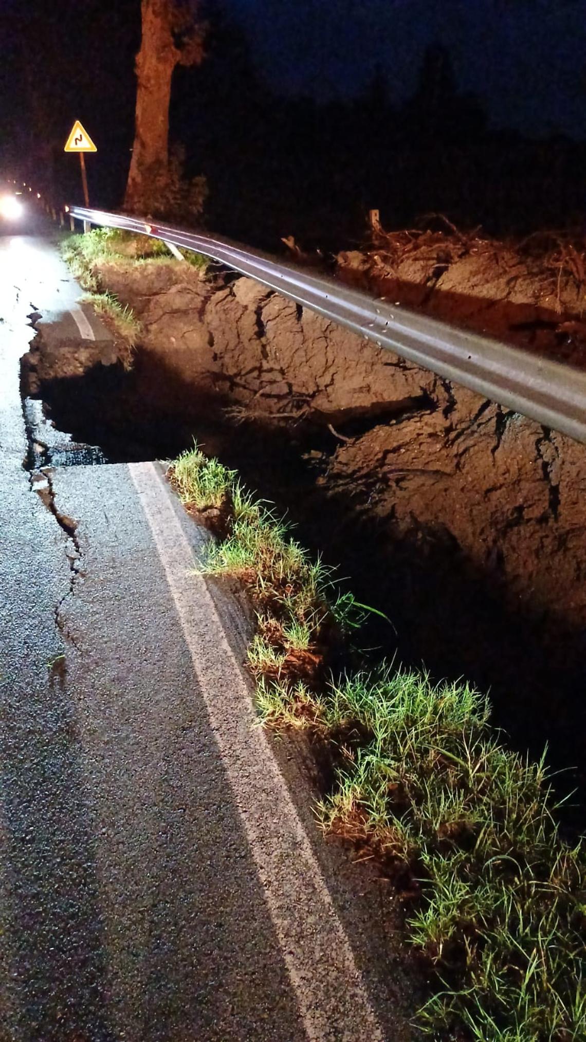 Maltempo a Meolo: crollo di platani causa la chiusura della Sp 45