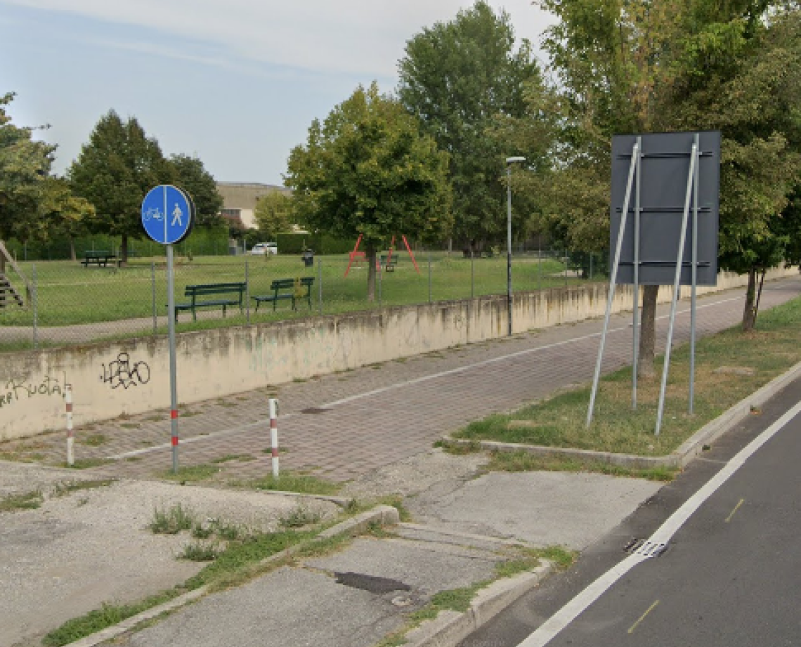 Il tratto di pista ciclabile già presente a Ponte San Nicolò