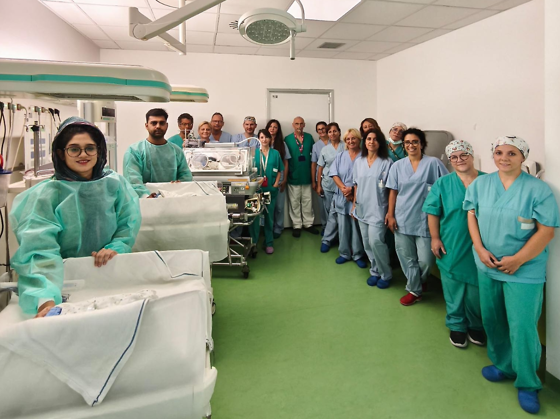 Il team di ostetriche, infermieri e medici del Borgo Trento
