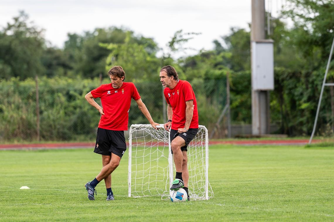 I coach Gorini e Centurioni in allenamento
