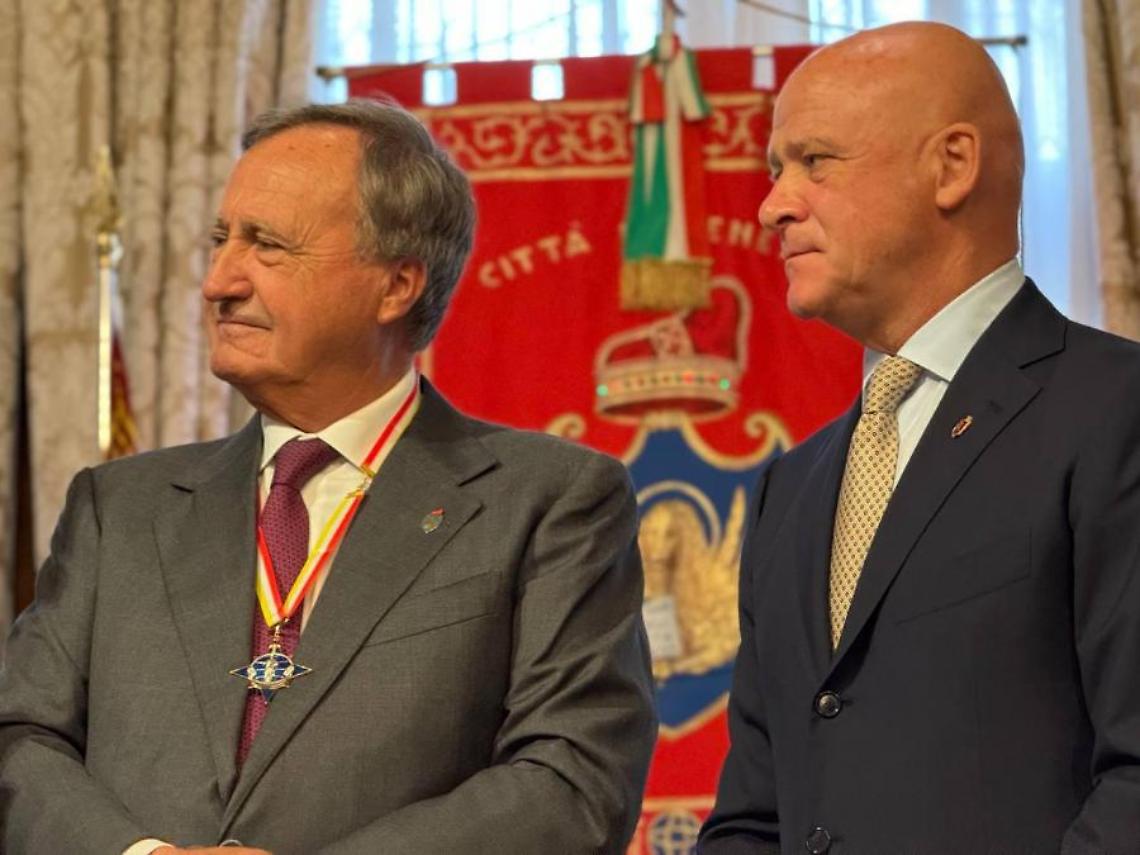 Il sindaco di Venezia Luigi Brugnaro e il primo cittadino di Odessa Gennadiy Trukhanov