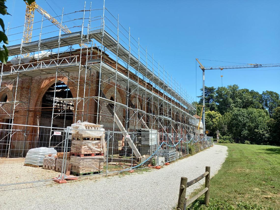 Cantiere all'ingresso di Parco Bolasco