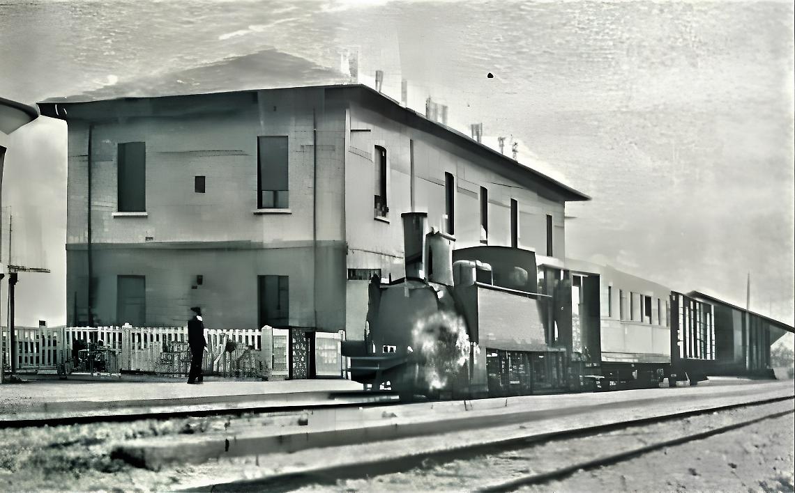 Ariano, la stazione capolinea della tratta da Adria (foto del 1933)