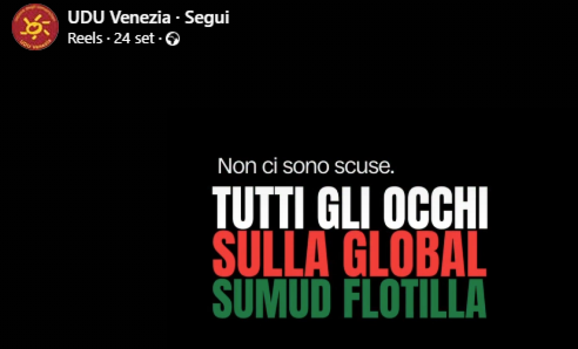 UDU Venezia sostiene la Global Sumud Flotilla