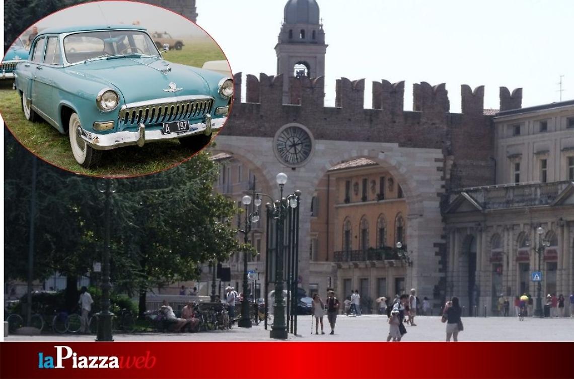 Auto e moto d’epoca protagoniste a Verona: Piazza Bra si trasforma in museo a cielo aperto
