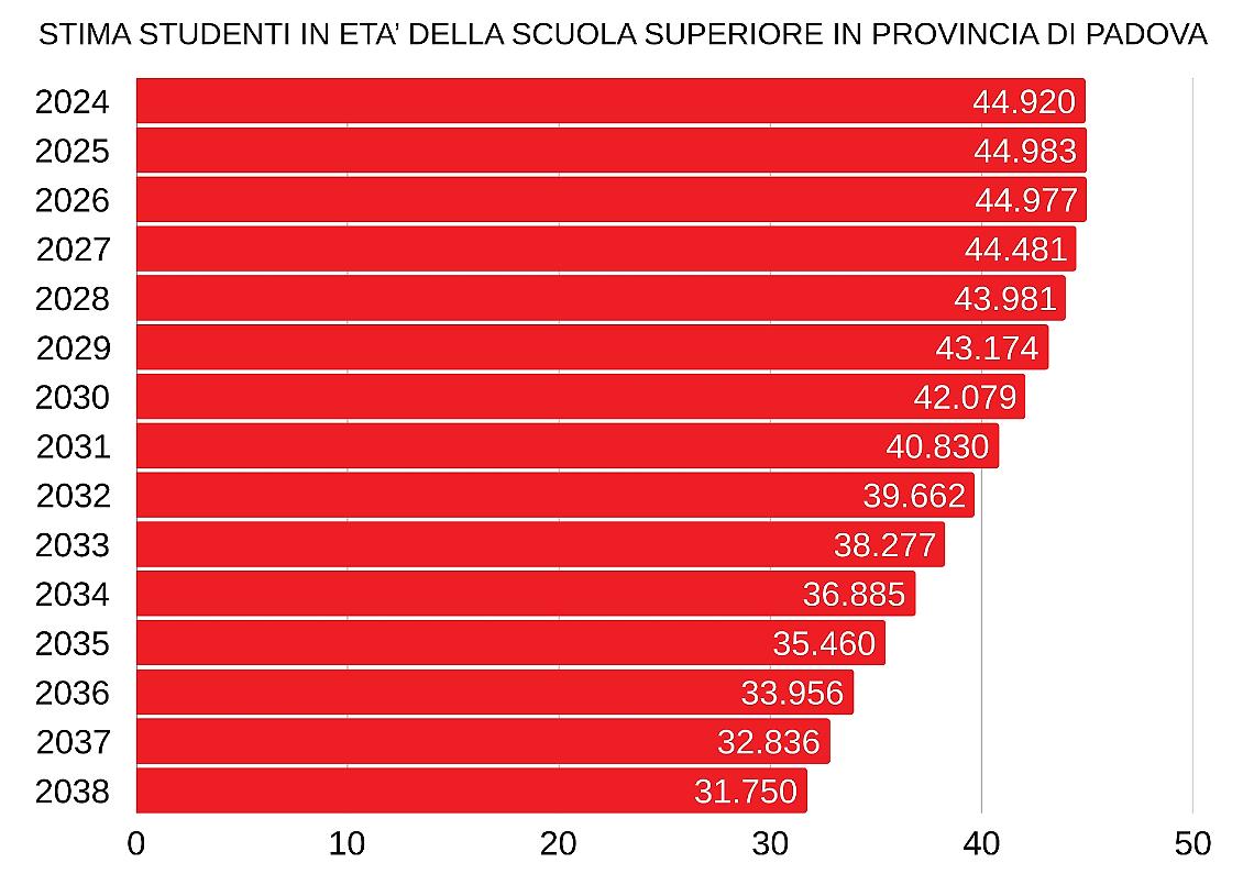 Sempre meno studenti anche alle superiori, Este resiste con i suoi oltre tremila iscritti