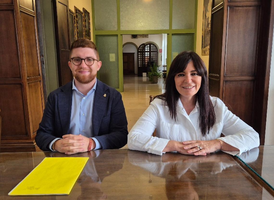 Il sindaco Valeria Cittadin con l’assessore ai Lavori Pubblici Lorenzo Rizzato