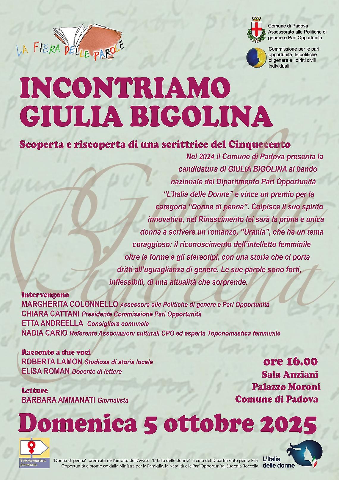 A Padova torna la riscoperta di Giulia Bigolina, pioniera della letteratura femminile rinascimentale