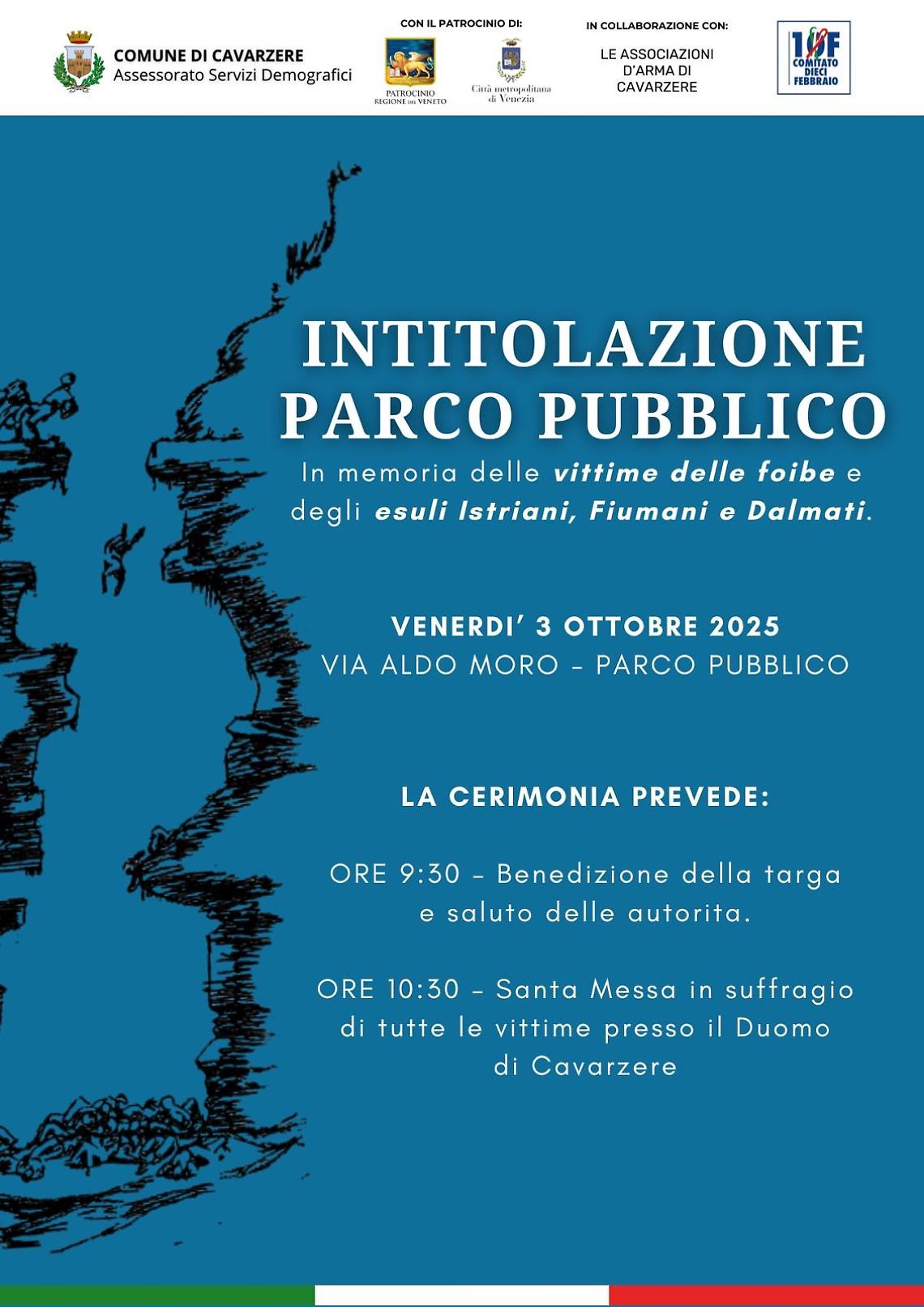 Cavarzere intitola un parco alle Vittime delle Foibe: una memoria che parla al presente