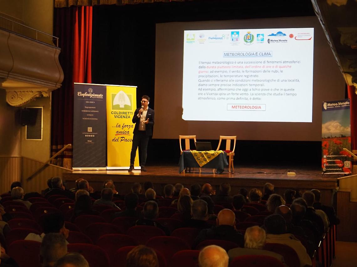 Marco Rabito, presidente di Meteo in Veneto, all'evento di Noventa Vicentina