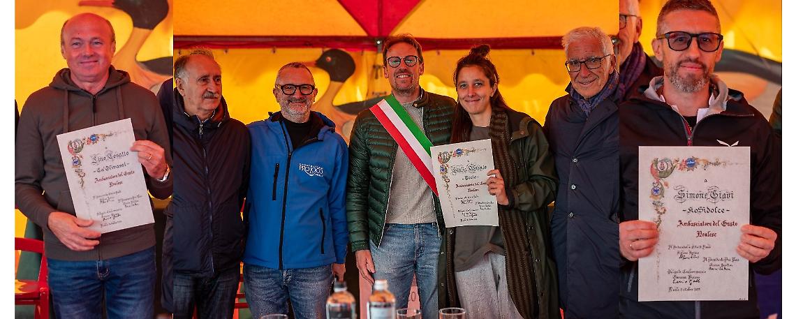 Noale, Giulia, Lino e Simone premiati ambasciatori noalesi del Gusto