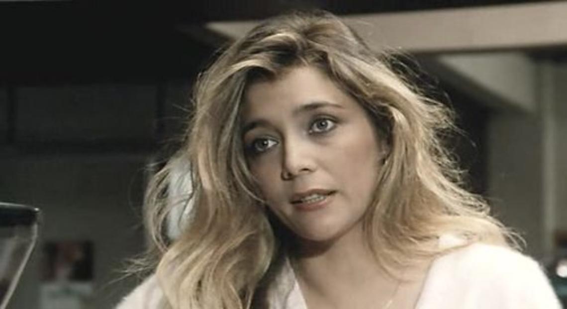 Mara Venier nel 1983 sul set di "Al bar dello sport"