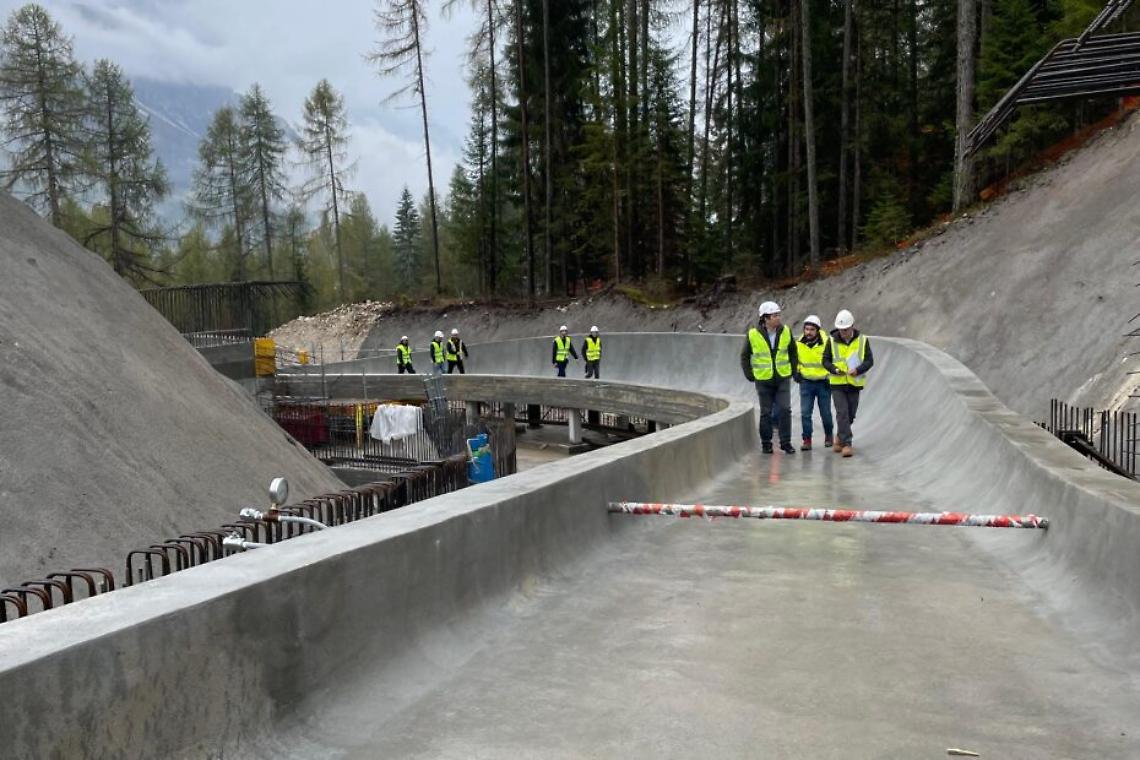 Foto dei lavori alla pista da bob