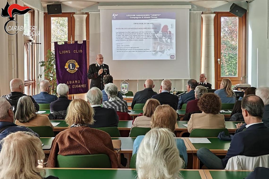 Abano Terme, successo per l’incontro “Truffe 2.0: conoscere e prevenire”