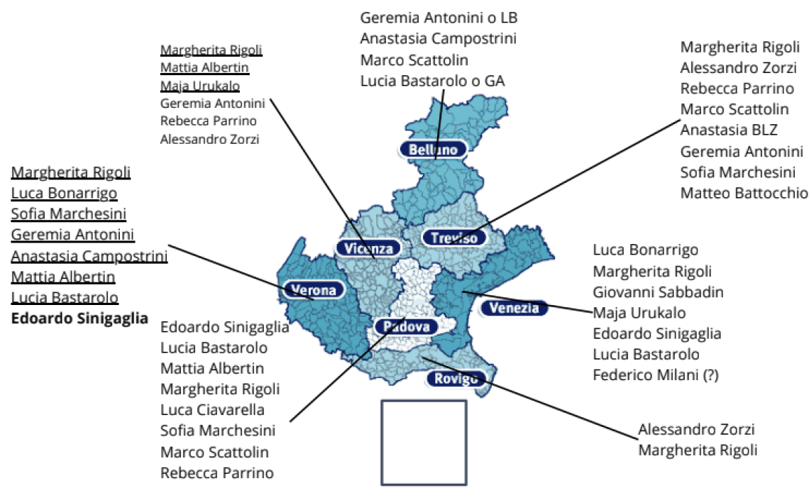 Infografica dei candidati del Centro Sinistra
