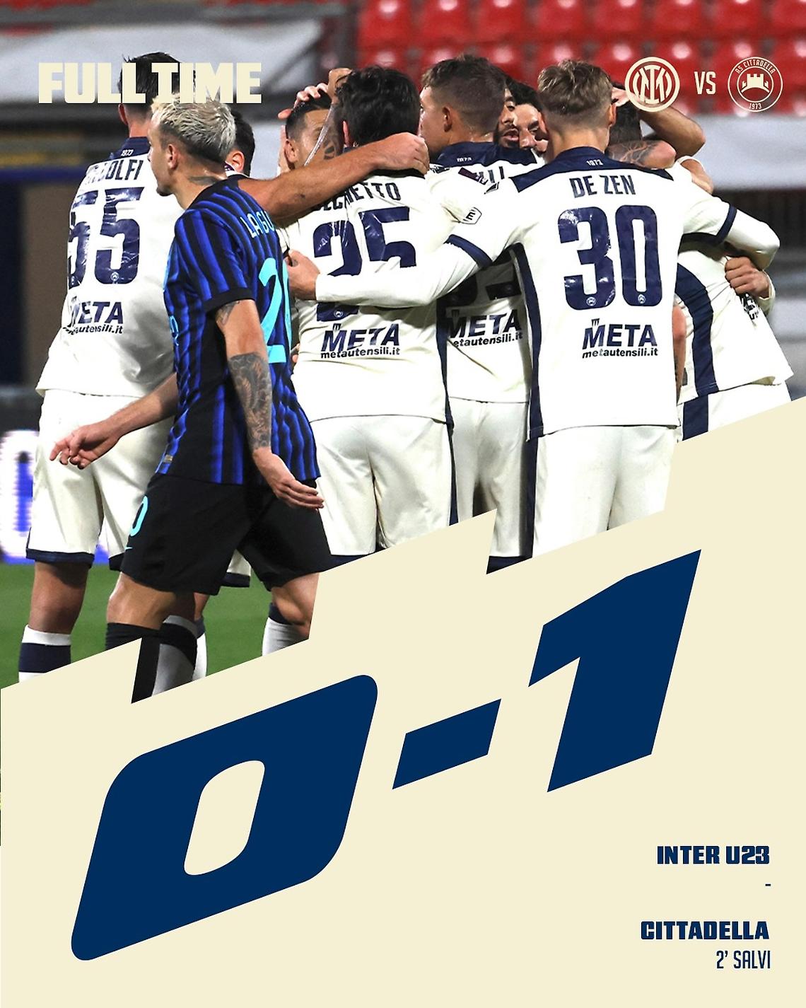 Cittadella sugli scudi: terza vittoria consecutiva, piegata l’Inter Under 23