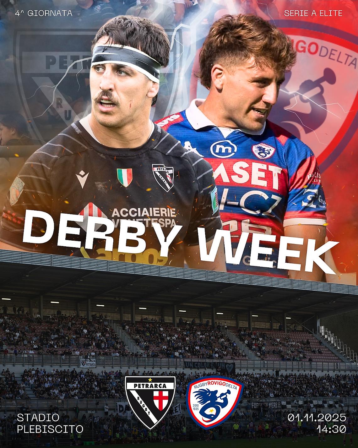 Attesa per il derby d’Italia: si scaldano i motori per Petrarca–Rovigo